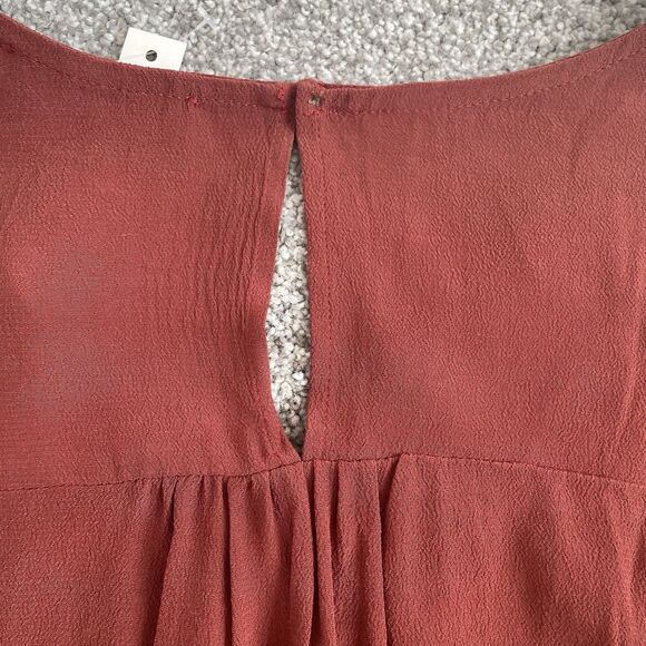 Madewell Rhyme Top Blouse Dark Rust V-Neck Swing Viscose Women’s Size Small New - Picture 4 of 10